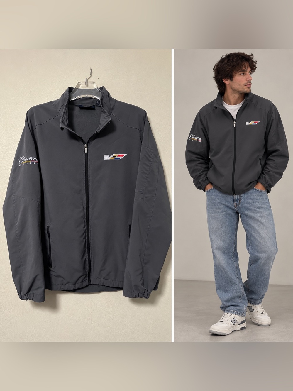 Cadillac Racing Landway Soft Shell Men’s Full Zip Sweater Jacket Size XL